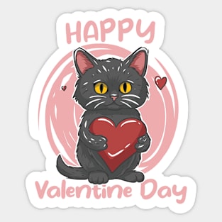 Cat Celebrate Valentine Day Sticker